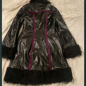 SUPER RARE Vintage Tripp NYC Reversible Penny Lane Faux Purple vegan Fur coat